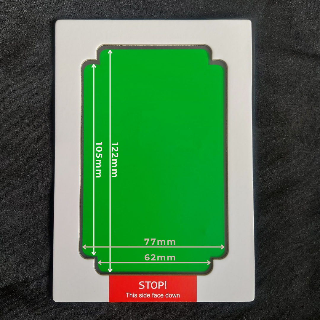 Little Paws Big Memories Green Clean Touch Ink Pad Dimensions. Shows ink pad measurements.