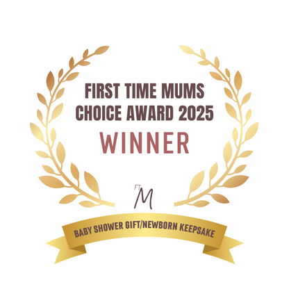 First Time Mums UK Choice Award Winner 2025. Best Baby Shower Gift / Newborn Keepsake. Awards Winner Badge Rosette