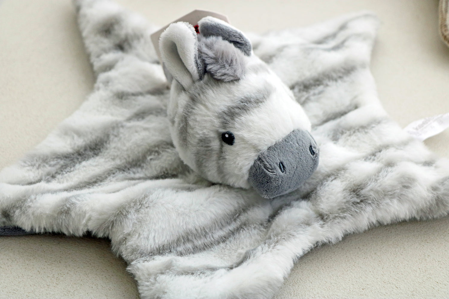 Keeleco Cuddle Zebra Blanket Comforter Baby Zebra Soft Toy Plush on white background