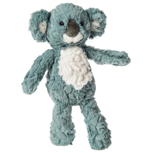 Mary Meyer Putty Koala soft toy plush for babies and newborn on white background. mary meyer putty nursery stuffed animal soft toy 11-inches slate blue koala